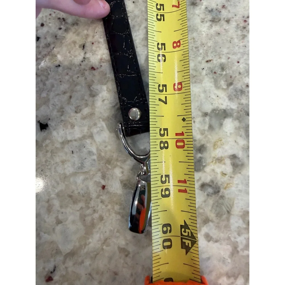 Black‎ Croc-Embossed Double Wrap Belt – Size S – 59